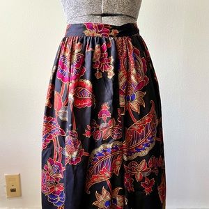 Vintage Briggs New York Bohemian Paisley Floral Long High Waisted Skirt